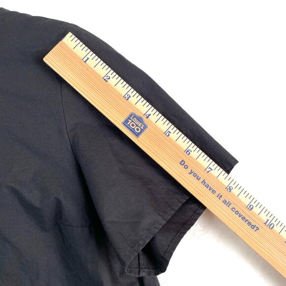 COS Dress Womens US 4 Black Cotton Short Sleeve Shift Bow Draped - Picture 7 of 10